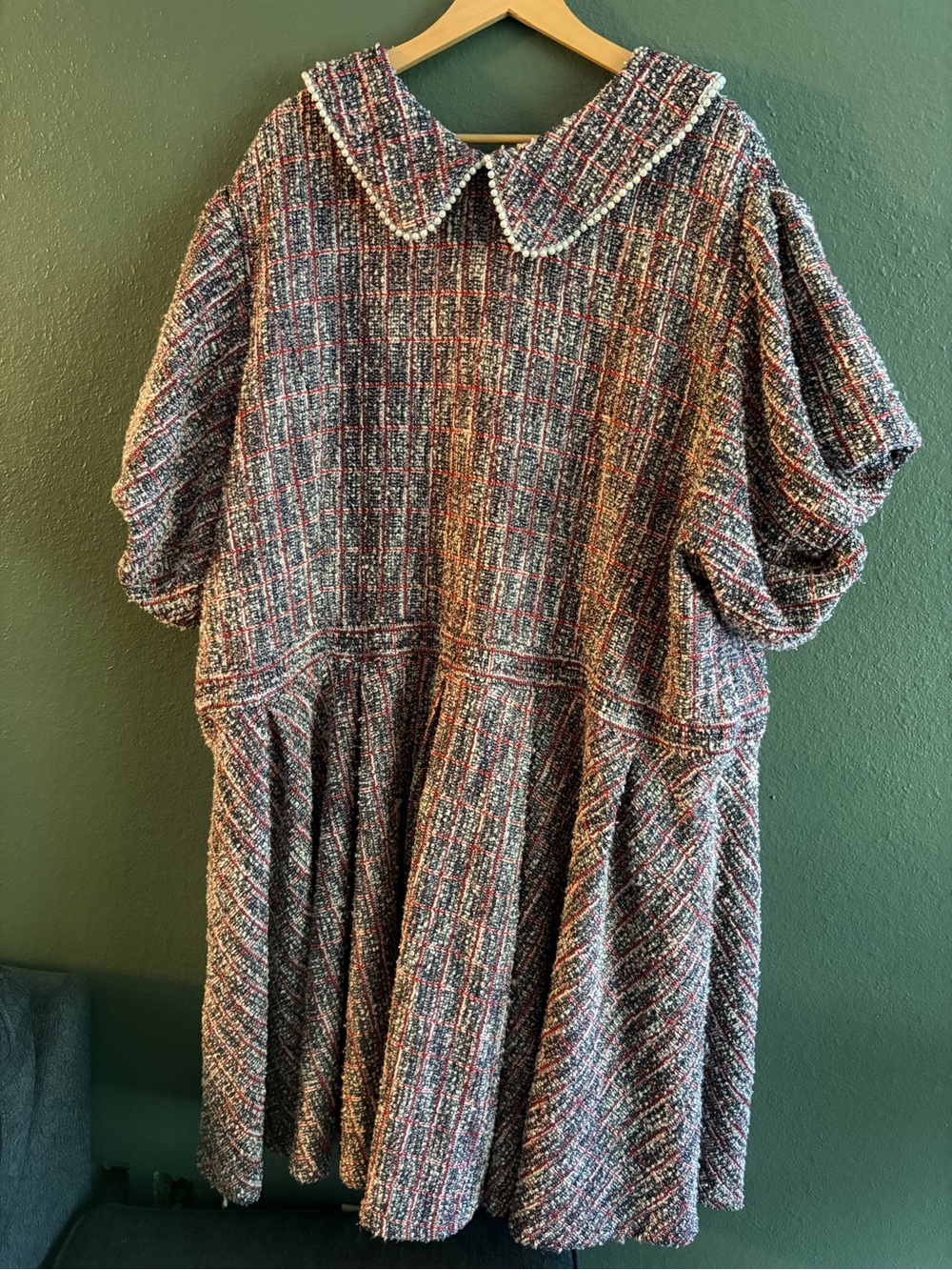 Ivy City Co Tweed Peter Pan Collar Dress 5x plus size boutique